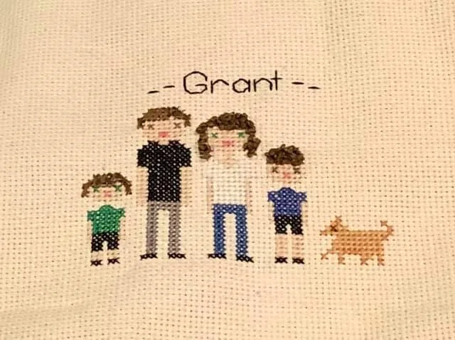 Little family portrait heading to its forever family for the holidays... We don’t always stitch f bombs🤣