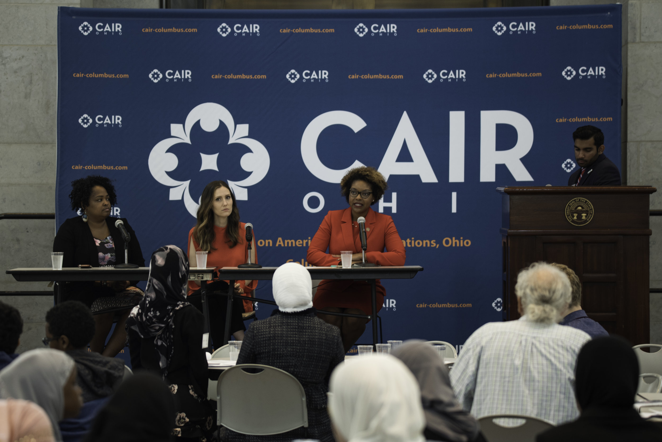  Panel with Ohio Representative Stephanie Howse, Ohio Representative Emilia Sykes, and Columbus City Council Member Elizabeth Brown. 