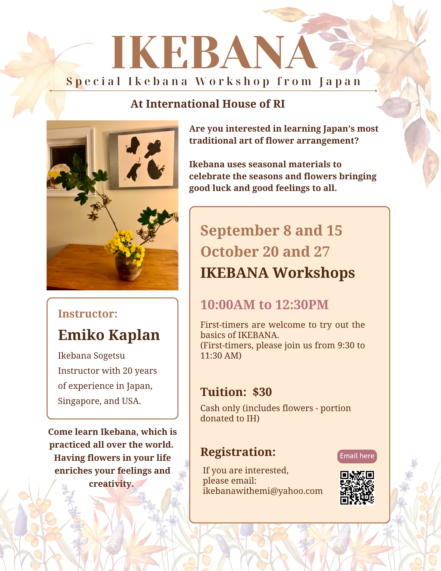 Ikebana-Special Ikebana Workshop from Japan