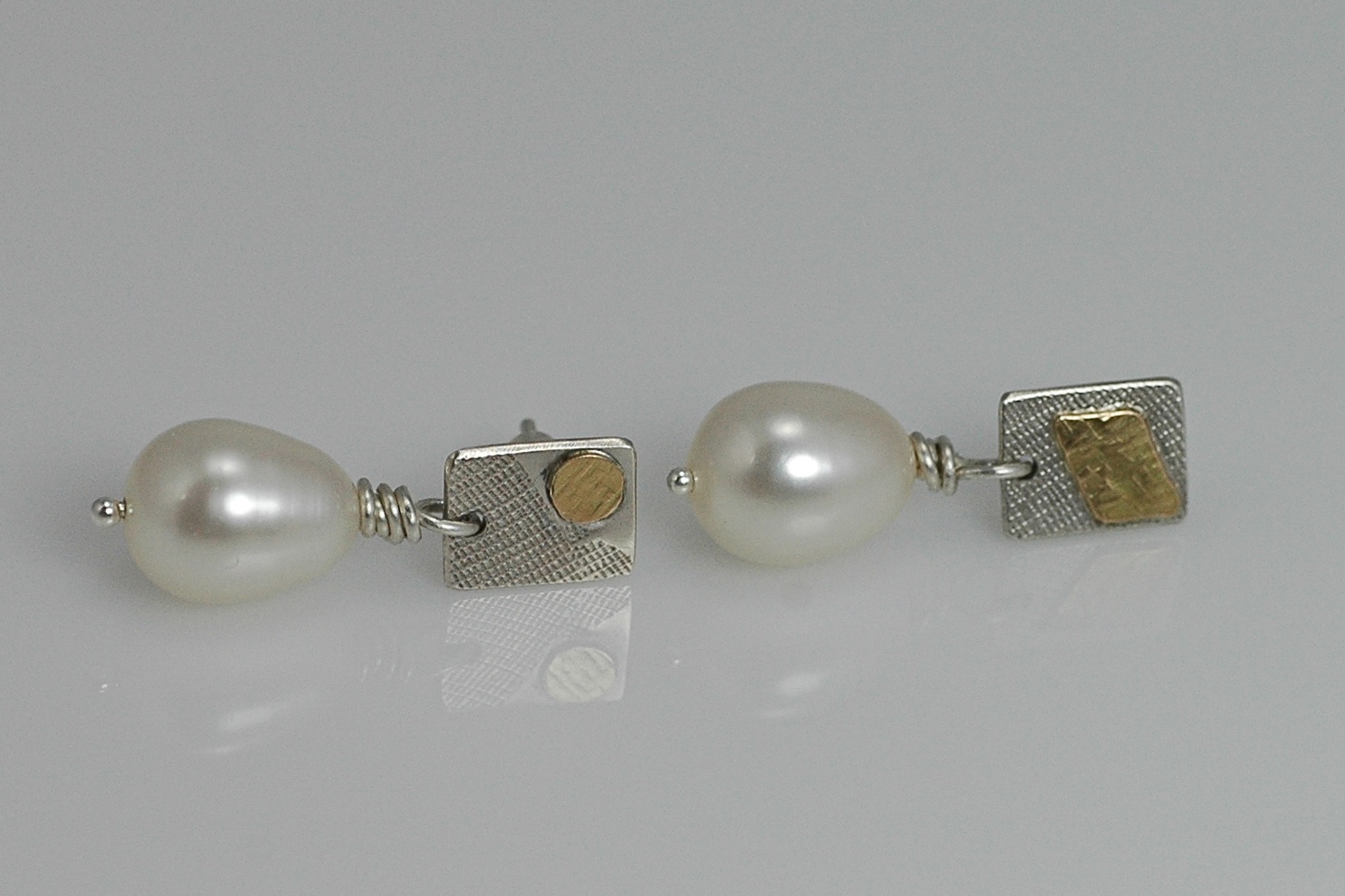 Sterling silver, 14K gold, fresh water pearls