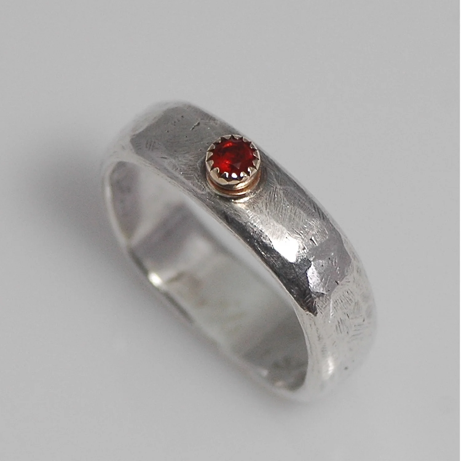 Red, Mexican Fire Opal Ring