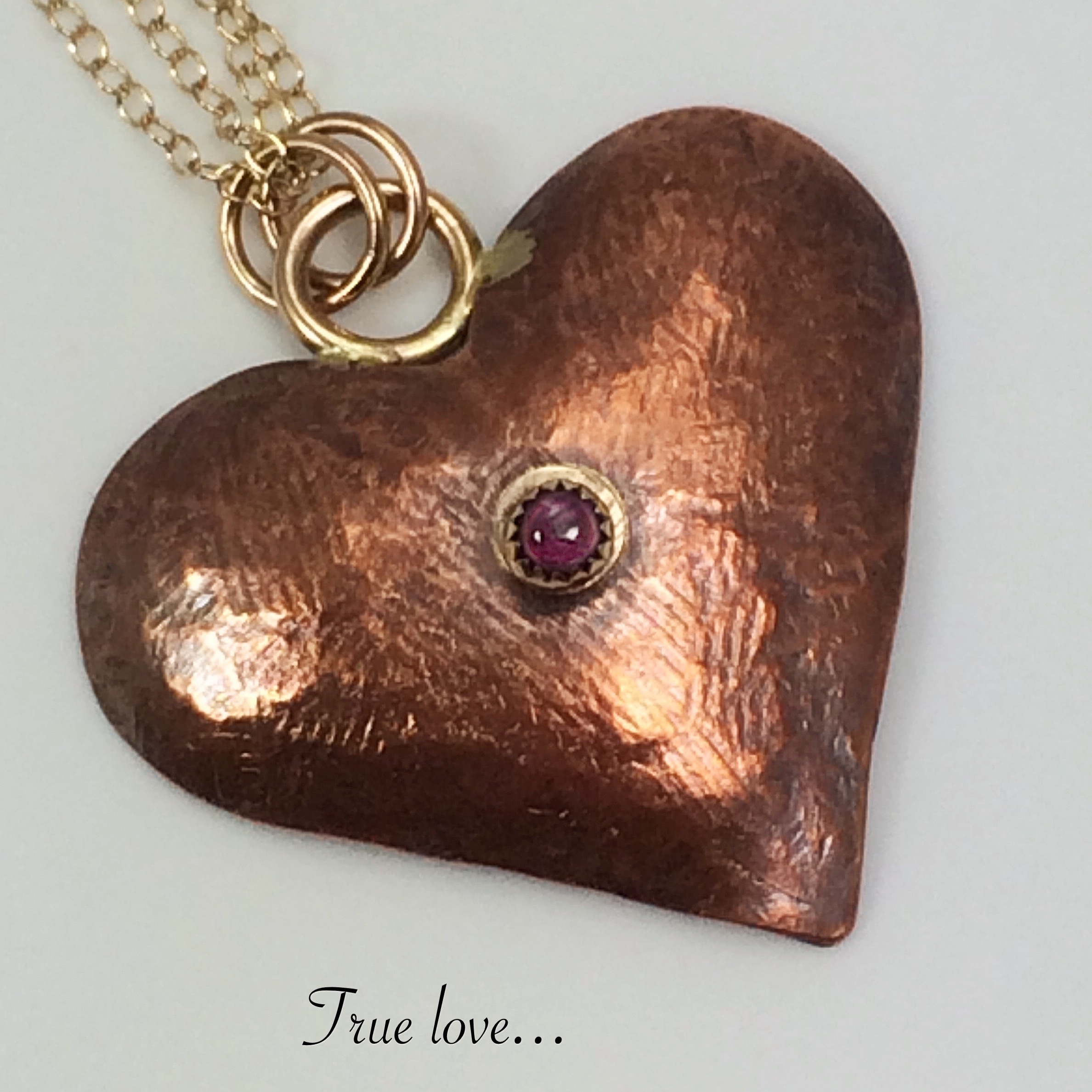 "True Love" Ruby Heart Necklace