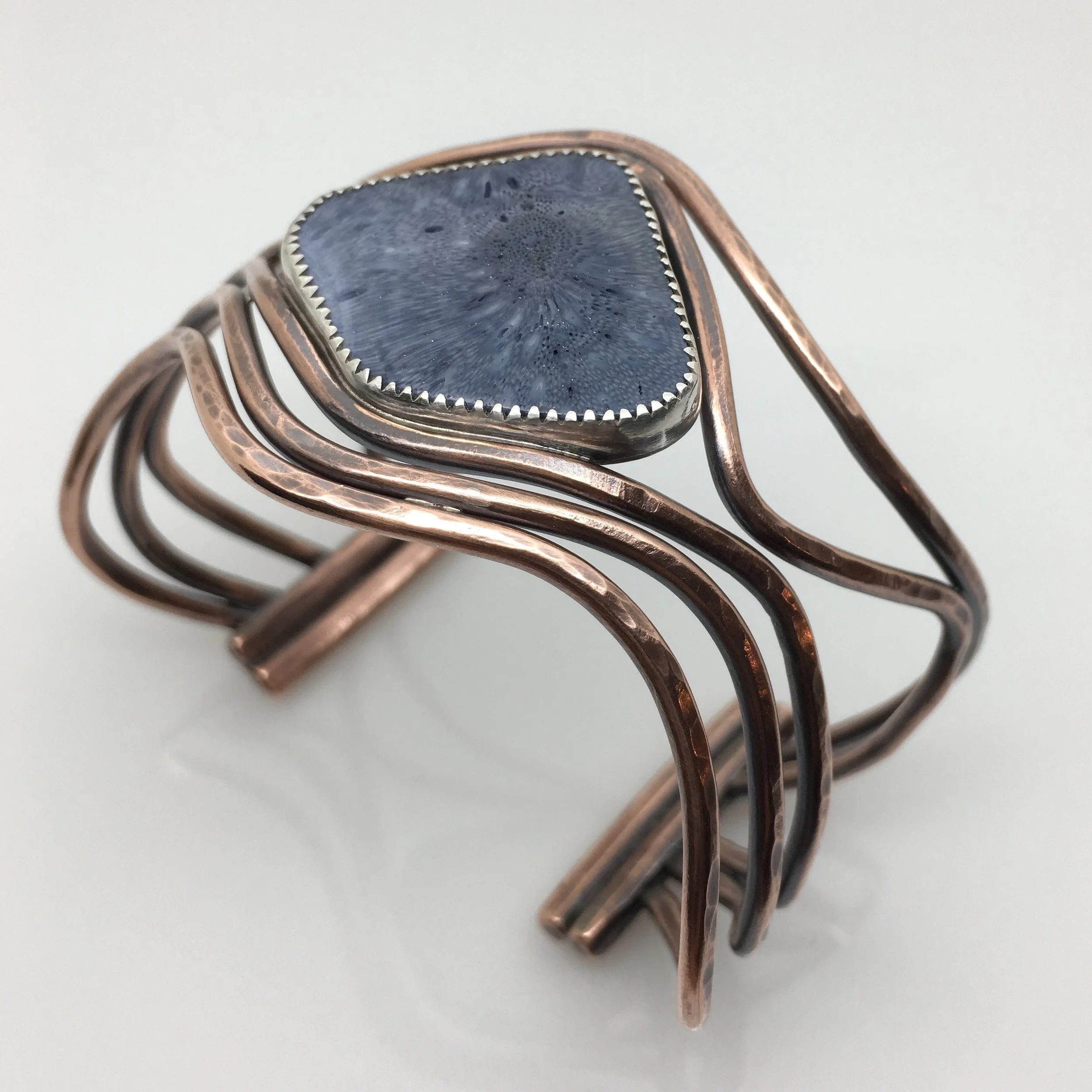 Blue wave cuff bracelet