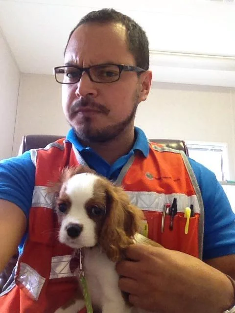 The only pic Gilbert has in his role as a project manager in industrial construction.