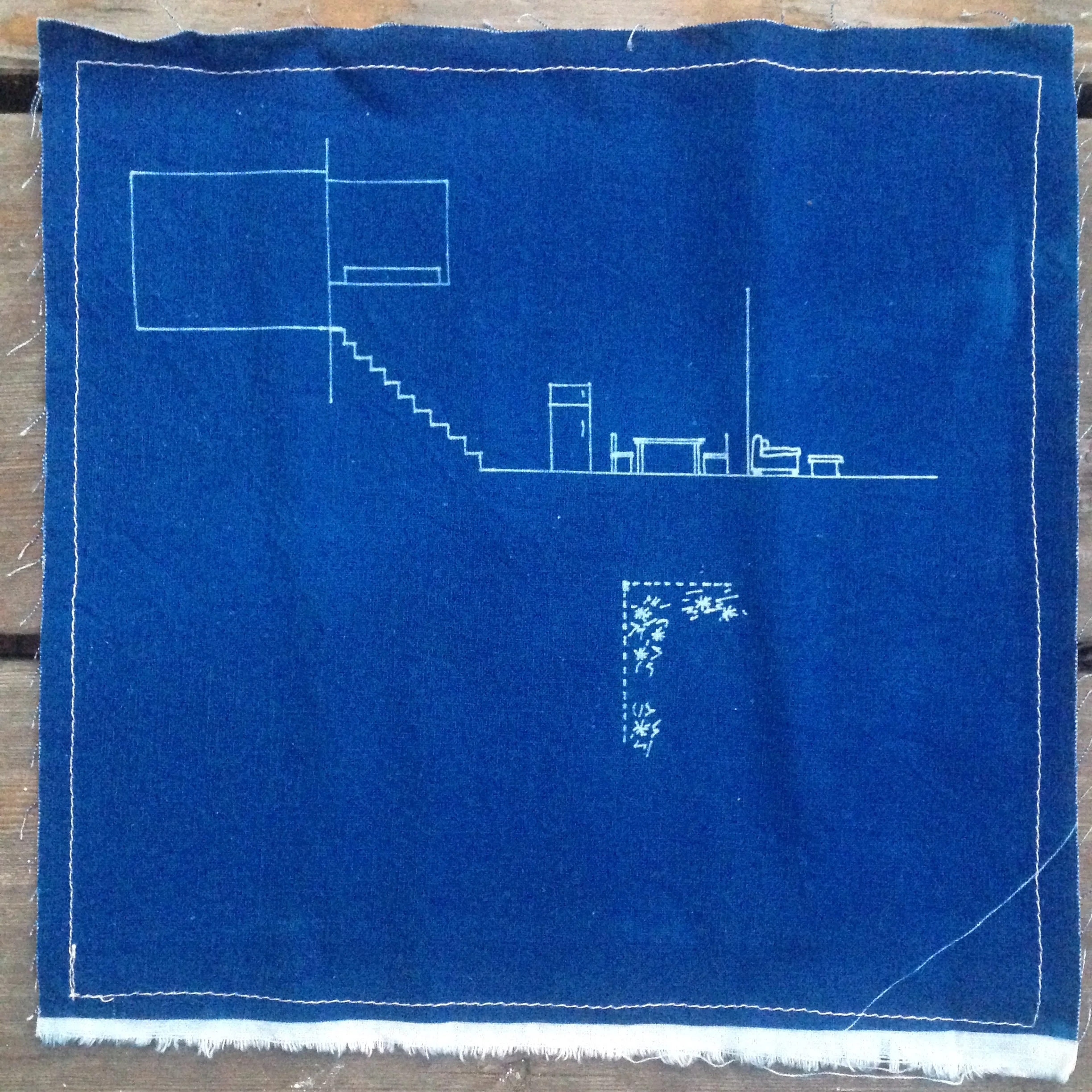 Jessie's house // cyanotype on linen, 2008
