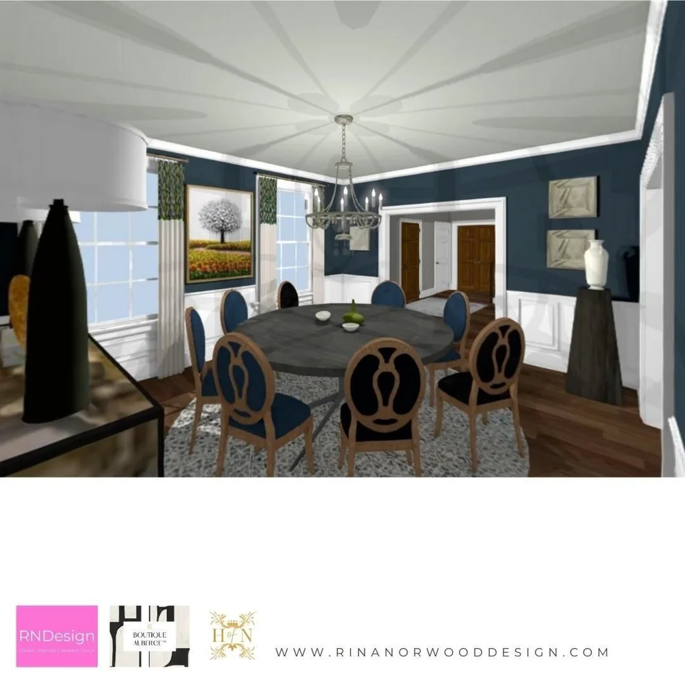 We can begin your design with a favorite, curated piece of art and specify paint colors, custom window treatments, a custom forged and crafted dining table,  and distinctive case goods to help you and your guests feel the &quot;Ahhh!&quot;