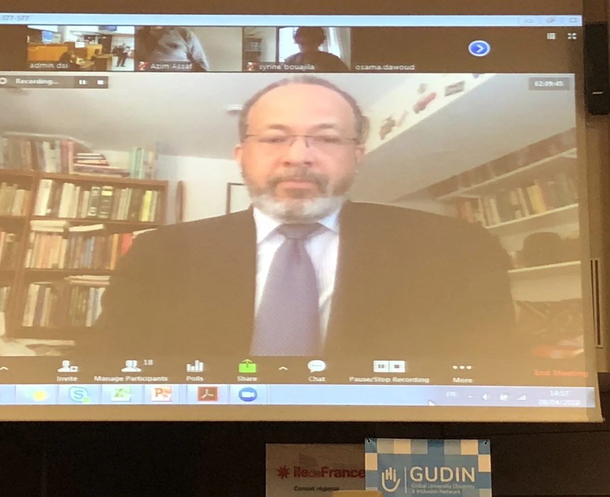 Dr. Derrick Cogburn during keynote address at GUDIN launch.
