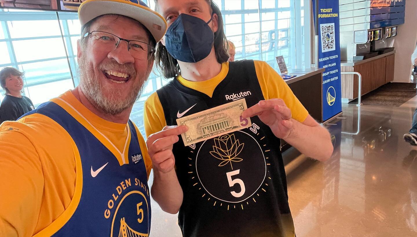 If you had a Looney jersey on last night my buddy @kramertownusa gave you five bucks! Incredible experience watching the Dubs versus LeBron with a diehard Warriors/ Basketball fan!