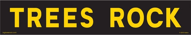 2.75 x 15 vinyl TREES ROCK sticker