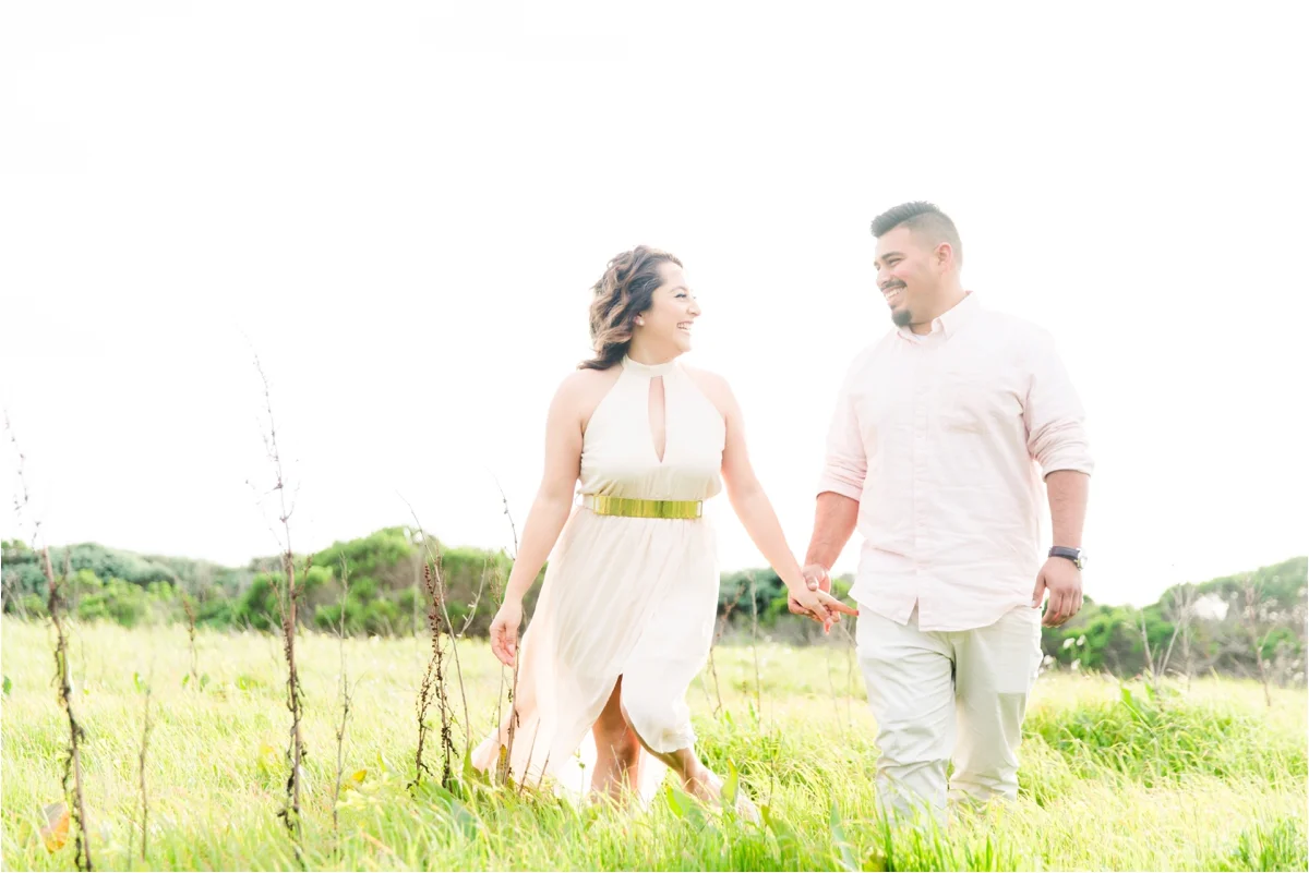 Engagement photo shoot at Four Mile Beach in Santa Cruz, CA. Pictures by Briana Calderon Photography based in the San Francisco Bay Area in California.