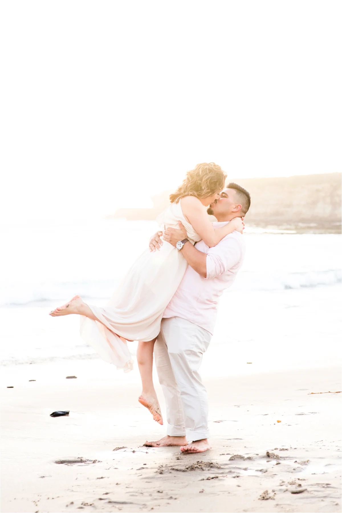 Engagement photo shoot at Four Mile Beach in Santa Cruz, CA. Pictures by Briana Calderon Photography based in the San Francisco Bay Area in California.