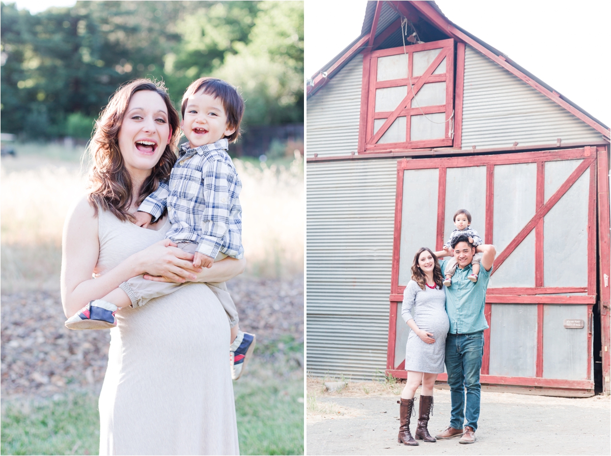 Family maternity portraits at Hidden Villa in Los Altos hills, CA. Photos by Briana Calderon Photography based in the San Francisco Bay Area in California.