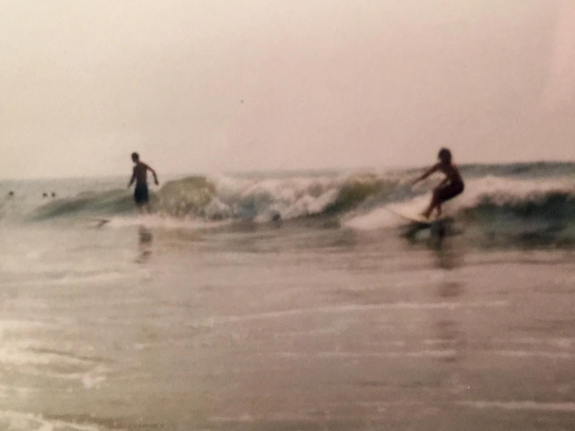 Sharing a wave with Joe Pappano, 51st Street, OCNJ, 8/9/95