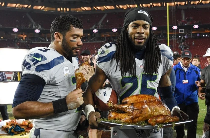 The little voice inside Sherm’s stomach is screamin’ like Stephen A, while Russ is ready to talk turkey like Ciara on her wedding night.