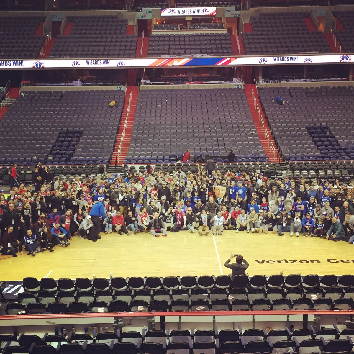 Joel "The Process" Embiid post-game with some of the Philly Phaithful Trusters of the Process.