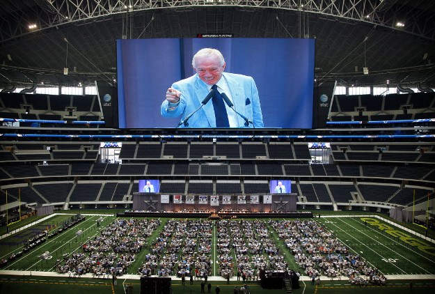 *Runs Into Jerry World to hurl a hammer like the Macintosh "1984" Super Bowl ad, or GODgers rolling left, then flicking a sideline laser, across his body, 40 yards downfield to Jared Cook*
