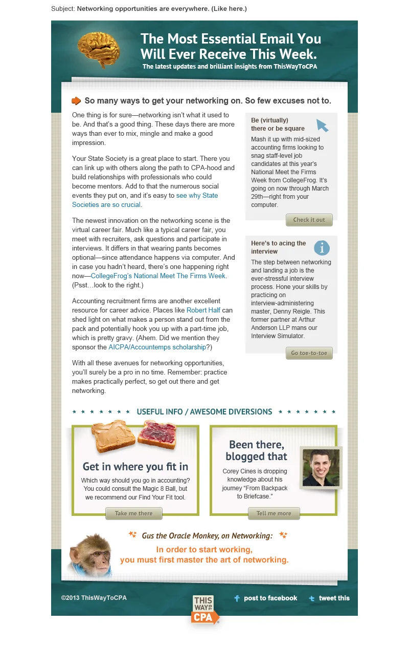 ThisWayToCPA: Monthly Member Email