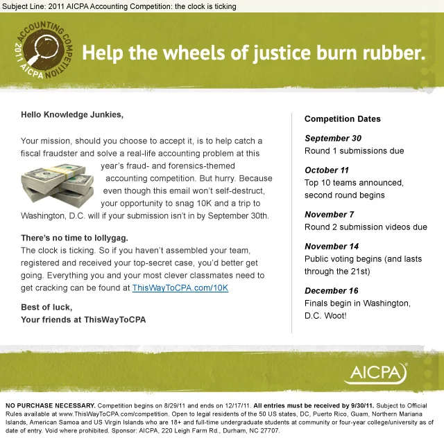 2011 AICPA Accounting Competition: Email