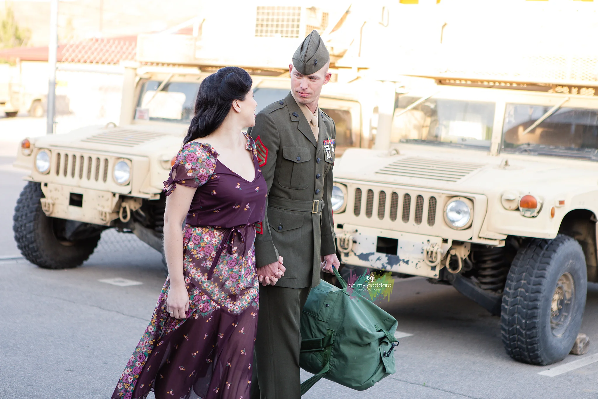 1940s Vitage Military Pregnancy Announcement Photoshoot by Oh My Goddard Photography - San Diego Photographer