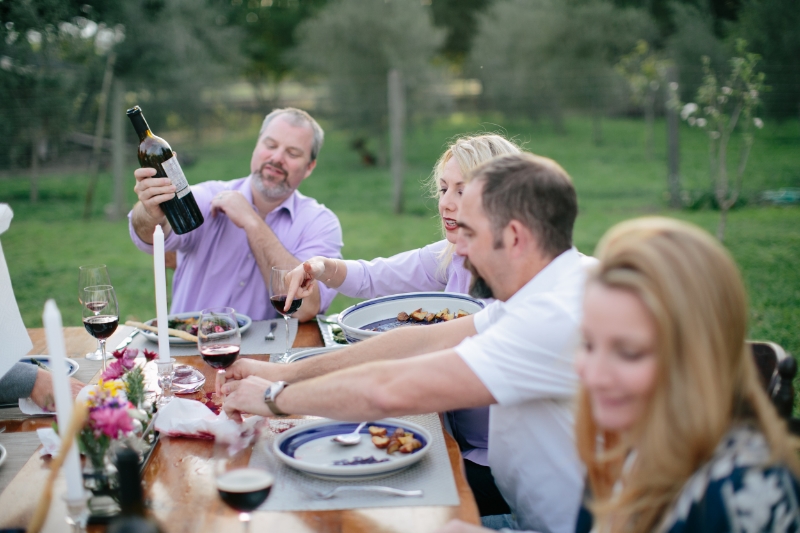 Jim Gore and Family Enjoying a Farm Fresh Meal