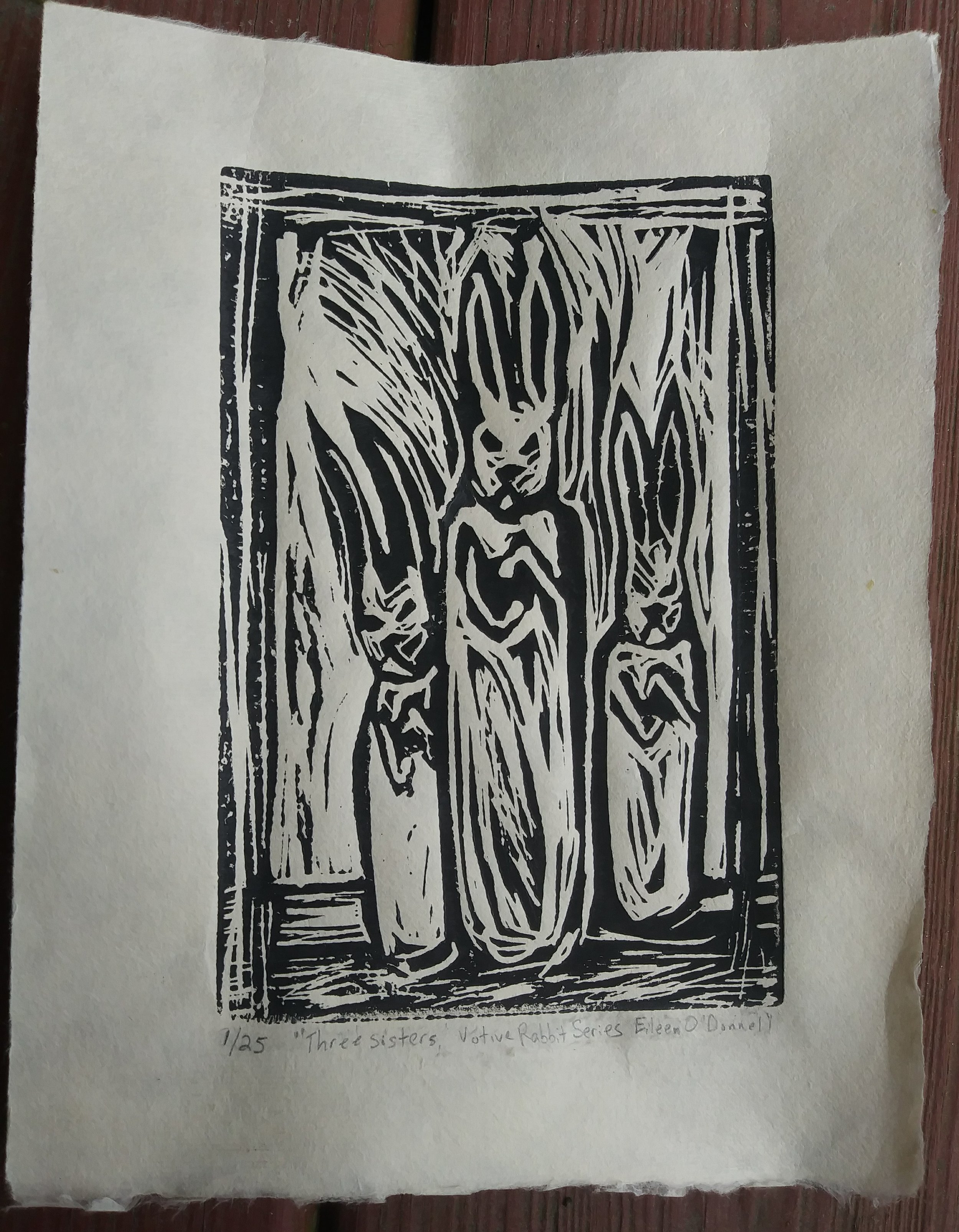 Printing The Three Sisters - or, How I Made This: Fun with Speedball  Linocuts — Eileen O'Donnell