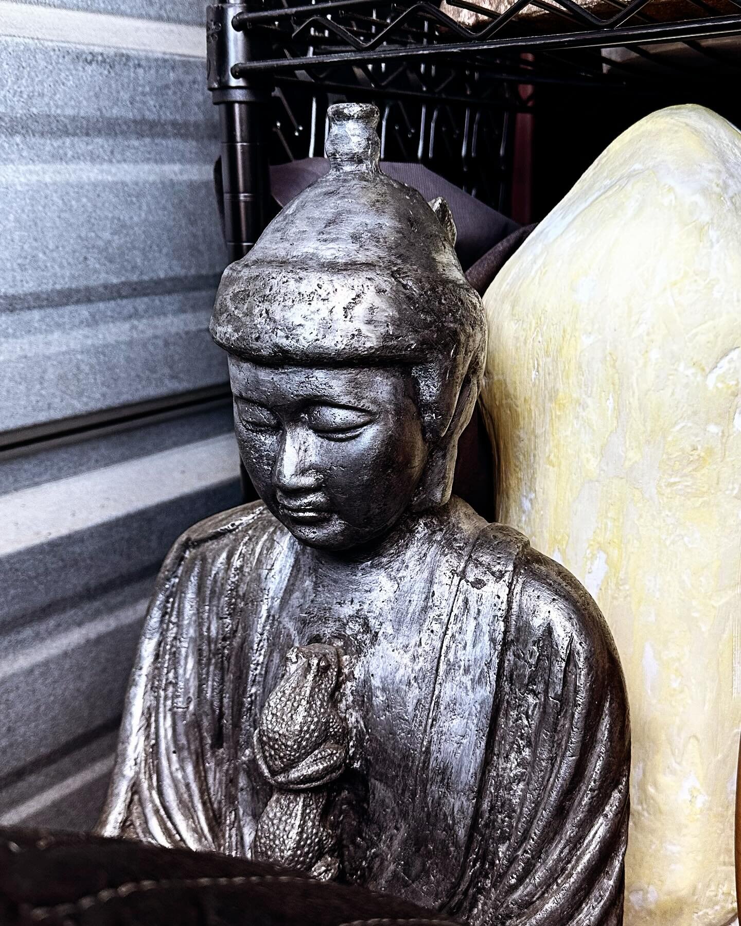 &lsquo;Storing Buddha In Self-Storage&rsquo; 2024. An older sculpture of mine from 1990; solid cast aluminum. #sculpture #sculptureart #art #sculptureartist #visionaryart #visionaryartist #studio #fantasyartist #sculptures #sacredart #fantasysculptur