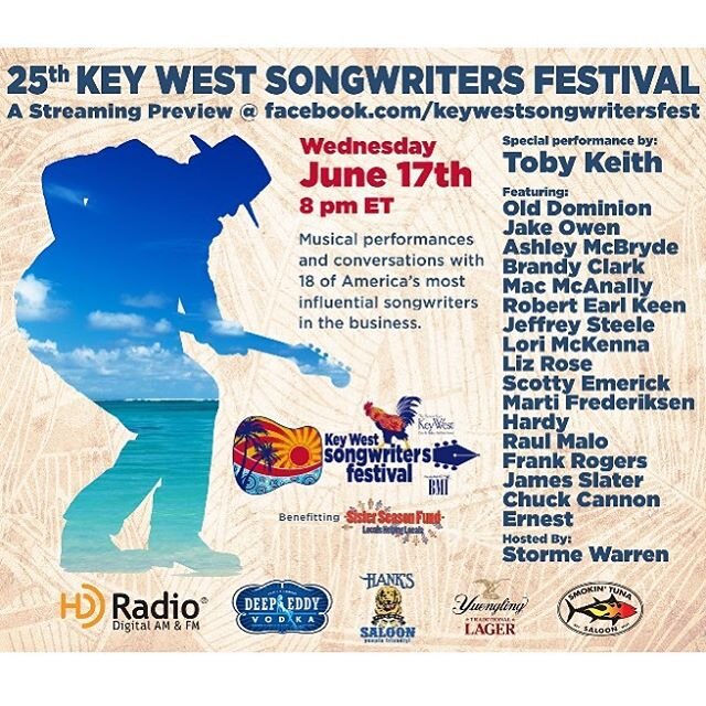 25th Key West Songwriters Festival - streaming preview! Featuring our own @lizrose0606 so tune in tomorrow 🤍 #lizrosemusic ✨