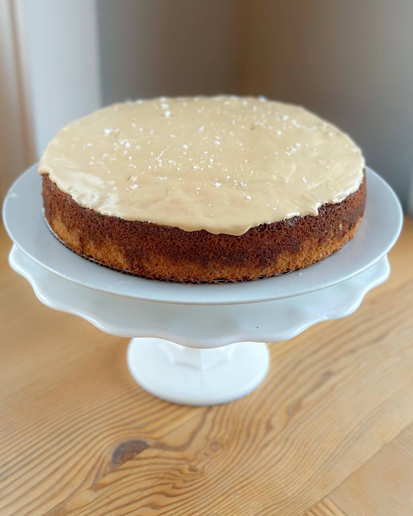 For April we have created this beauty! A tender buttermilk, rosemary and lemon cake topped with the dreamiest whipped caramel and a sprinkle of flaky salt. This snacking cake will be in the case each morning this month, but is first come first serve!