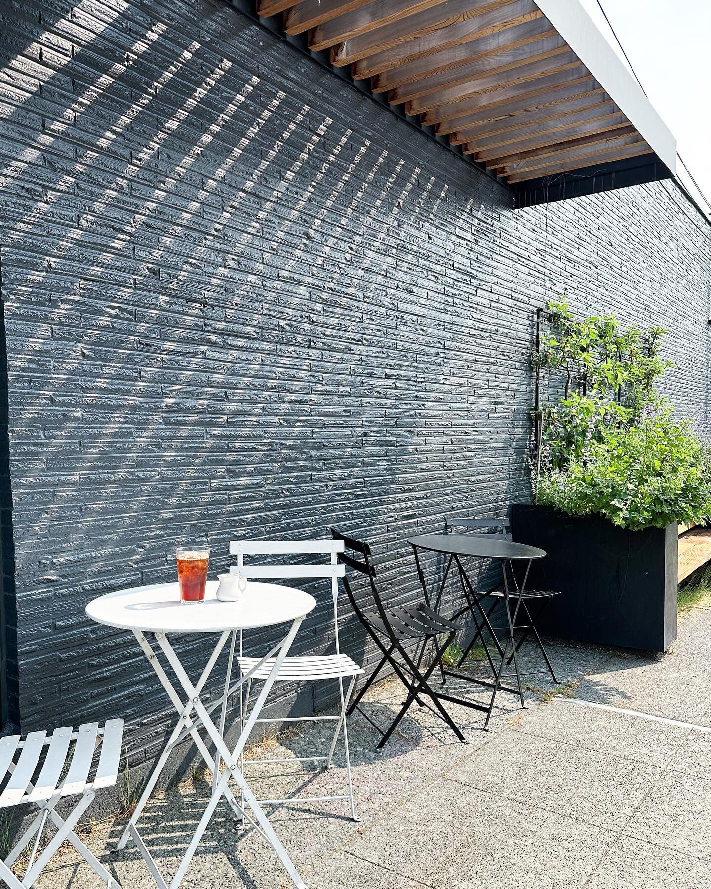 Enjoy the sunny weather with an iced coffee with our outdoor seating. The herb garden is in full bloom and adds a bit of tranquility to your Bakeshop visit!