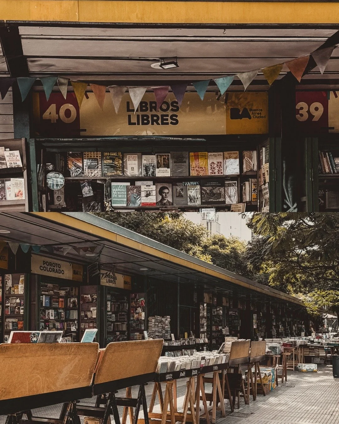 BOOK AND FLOWER MARKETS

During a taxi ride back to my hotel, I caught sight of a bus station where numbered bookstalls were lined up on the platform.  Determined to visit the urban book market, I walked to the strip after visiting the Japanese garde