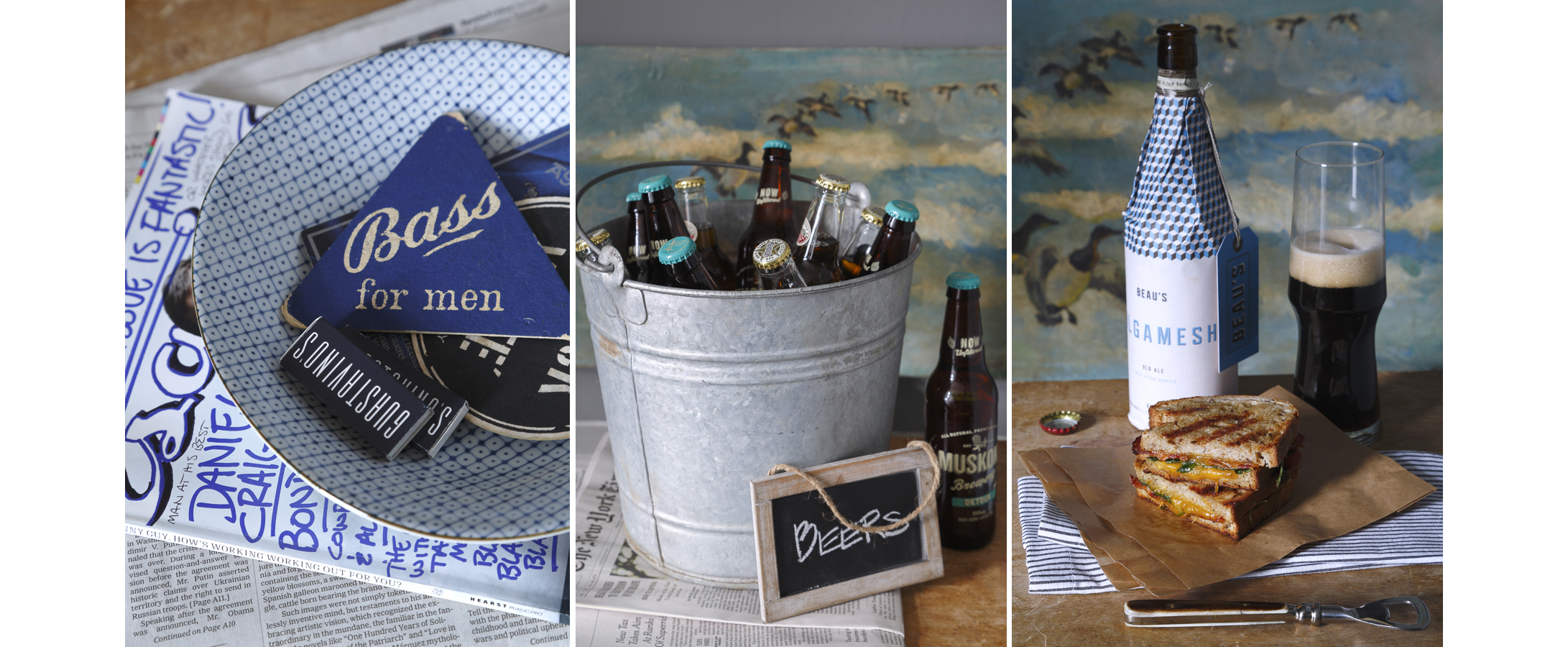 GRILLED CHEESE, CRAFT BEER & VINTAGE COASTERS