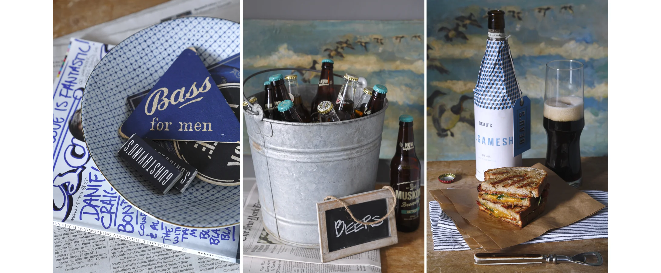 GRILLED CHEESE, CRAFT BEER & VINTAGE COASTERS