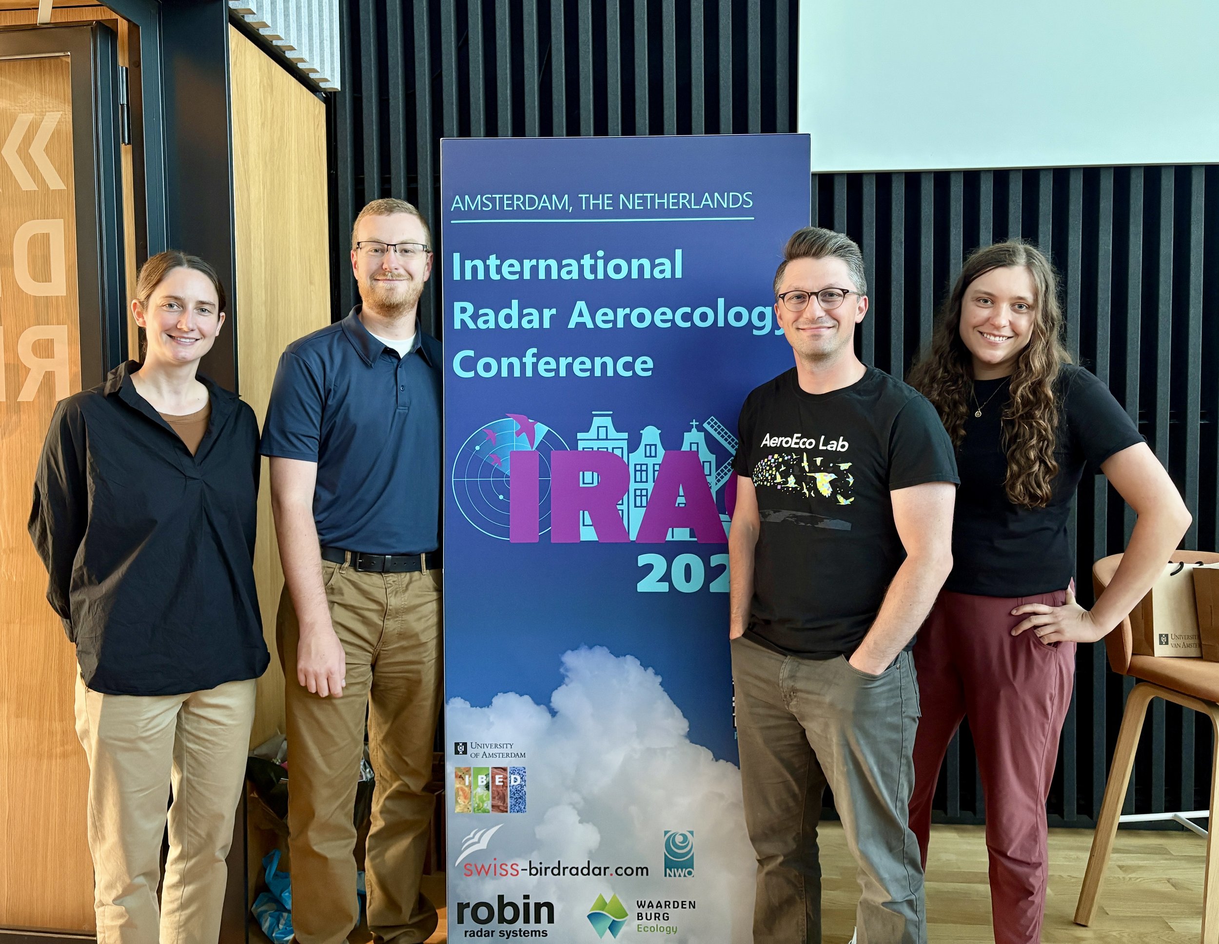 The AeroEco Lab headed to Amsterdam for the international radar aeroecology conference and workshop. Carolyn, Dylan, and Carrie Ann delivered stellar talks, and Kyle led a 2-day workshop.