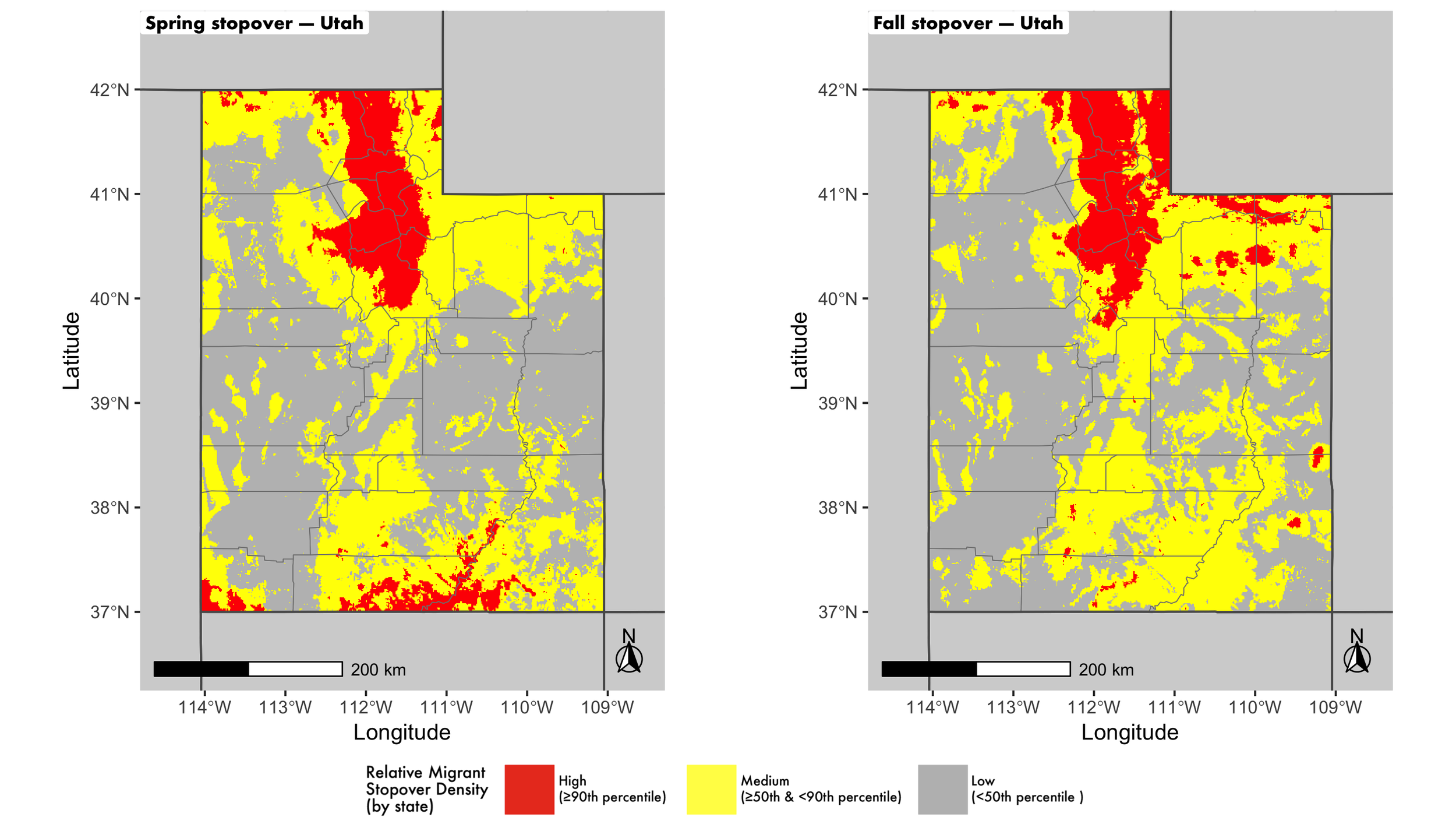 Utah seasonal stopover maps