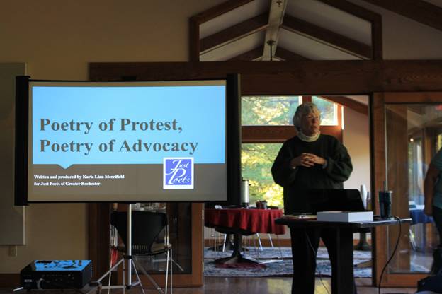 Thanks to Karla for her talk on the centuries-old tradition of protest poetry.