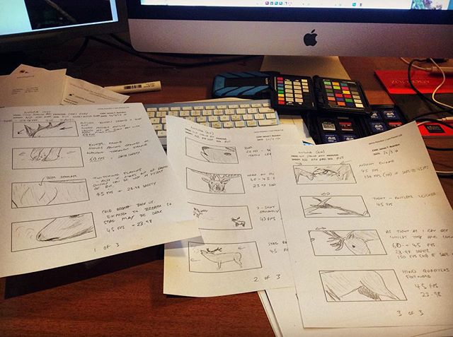 Having a plan is a handy thing. When filming wildlife you rarely have everything happen as you would like, there is no 'back to number one' for rutting stags but having a clear idea of what you're after is an essential. If the weather plays ball next week is occupied by a short shoot for Nat Geo filming red stags. Should be fun. .
.
.
.
#shootingscript #storyboard