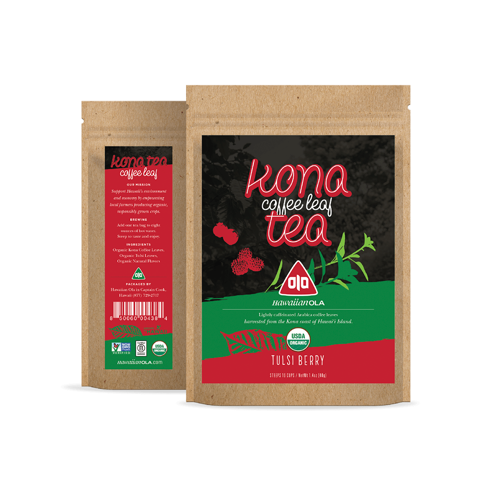 Kona Coffee Leaf Tea Tulsi Berry Loose Leaf