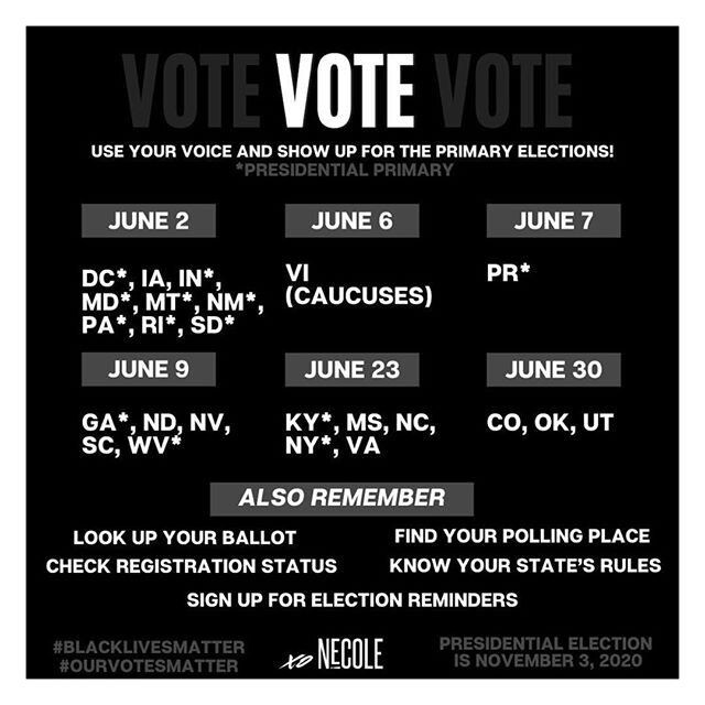 This is the time to take action and vote. Here are the upcoming primaries. You ask what you can do, register and help others you know to do so. Talk to your family and friends and explain that this is an important part of having a voice down to the l