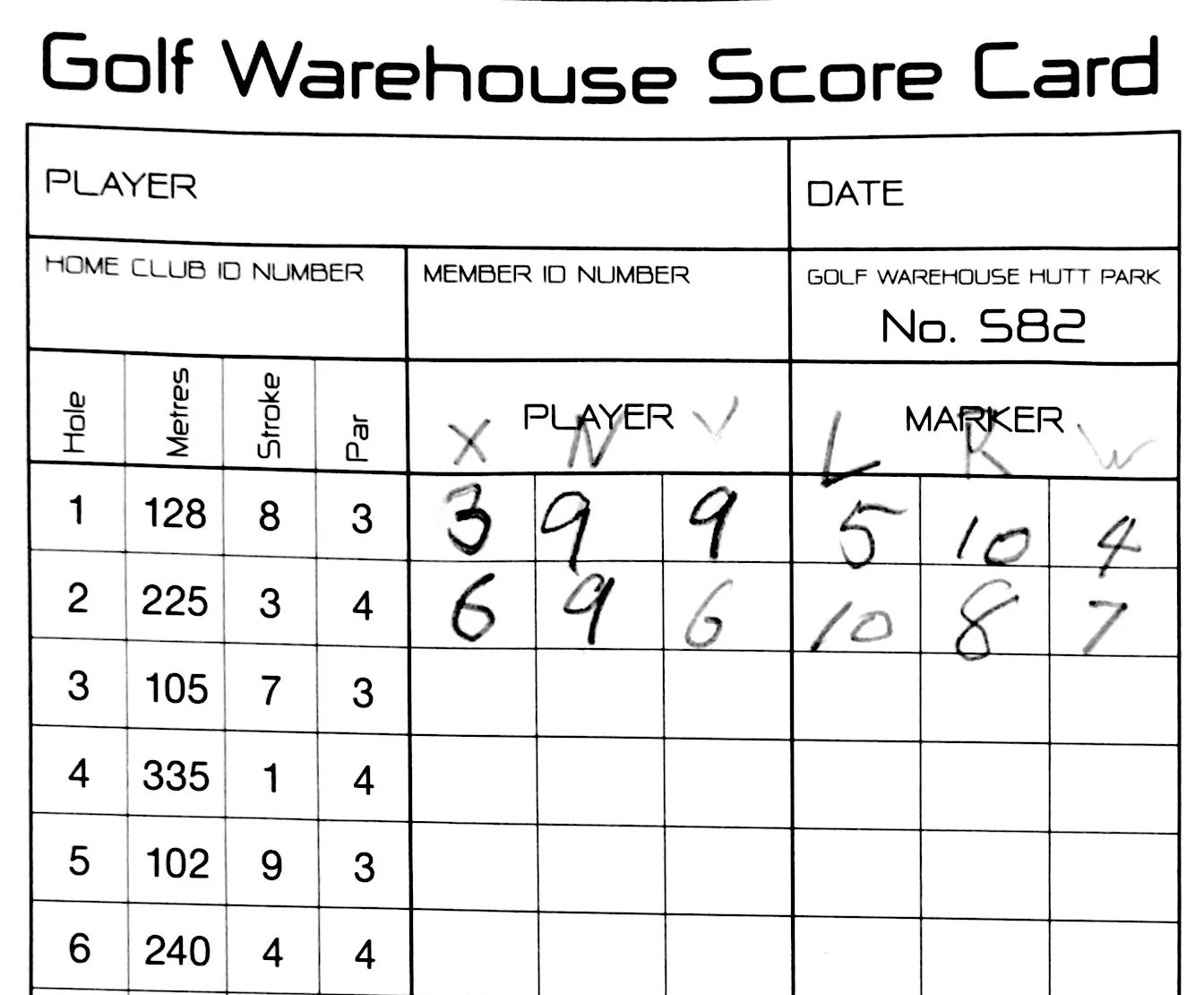  1st time on the course , not a bad score :-) LOL