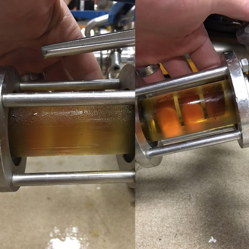 The scientific part of beer filtration in action at the Pure Order brewery.