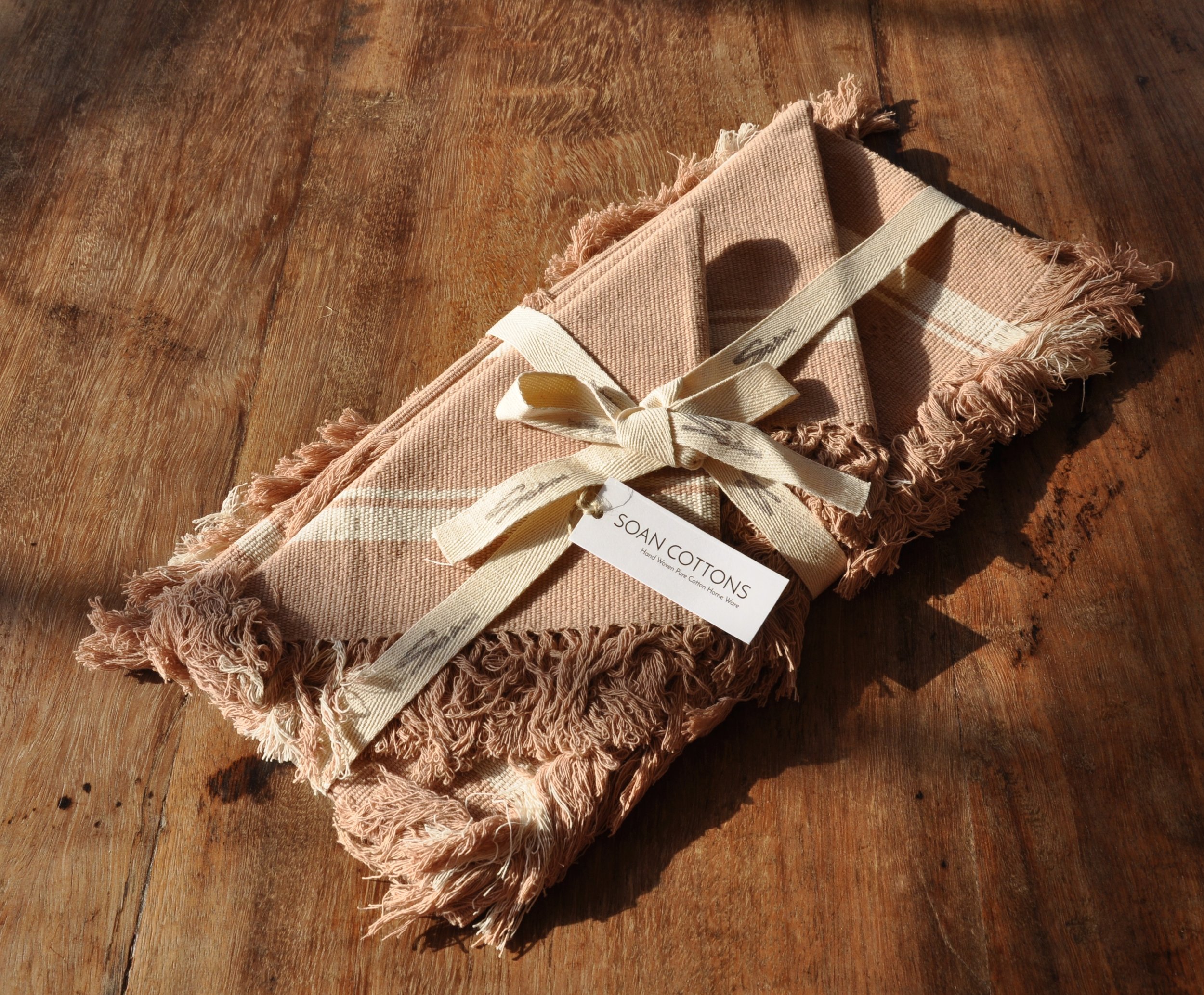 Dusky Pink - Placemat and Napkin Set - Hand Woven Pure Cotton