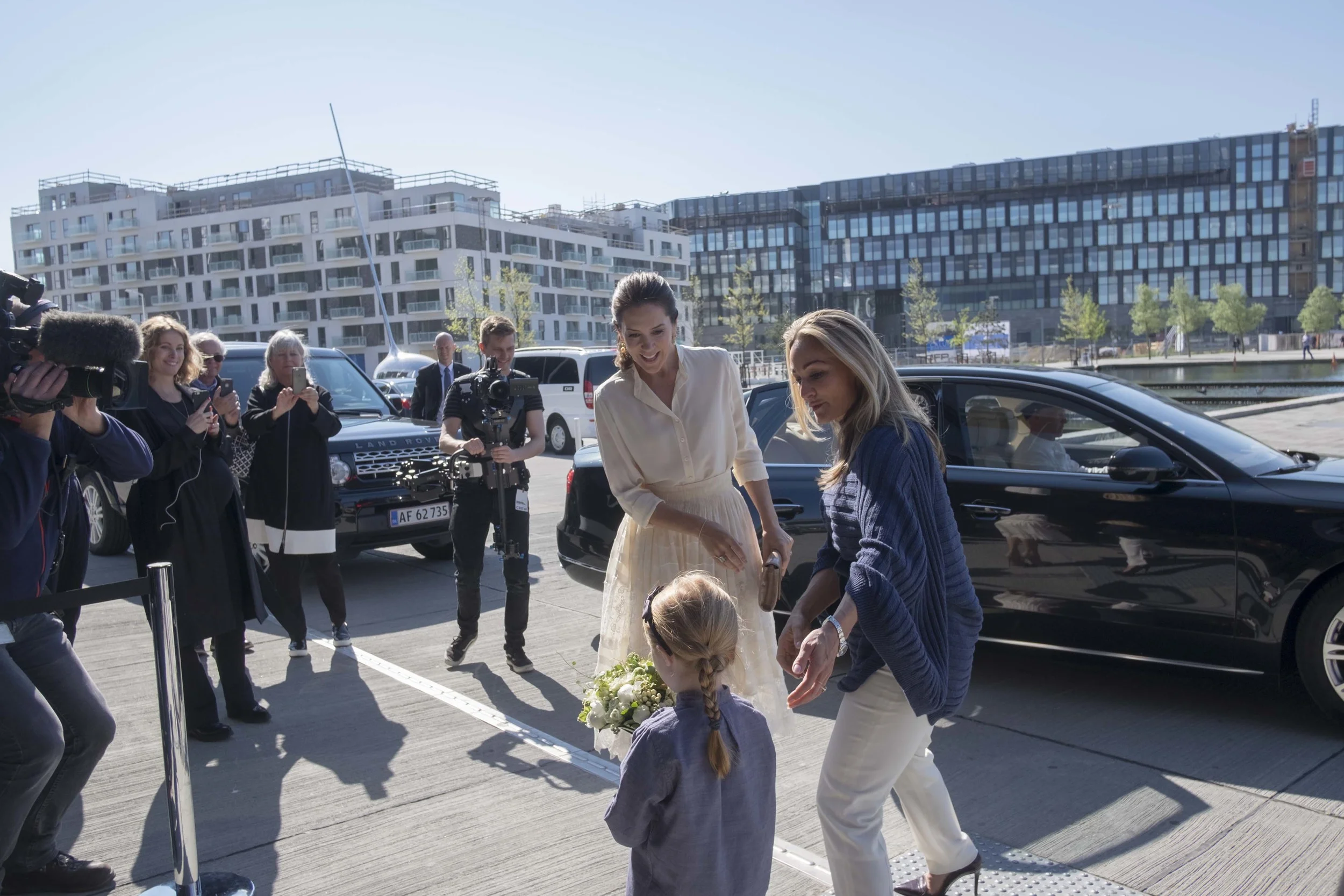 Her Royal Highness Crown Princess Mary arriving at Copenhagen Fashion Summit 2016 .
