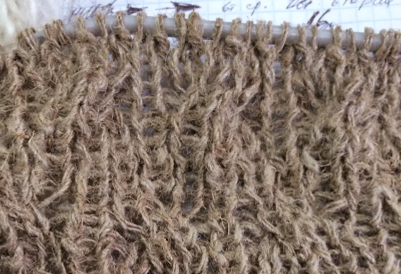 Top: Vintage deadstock fabrics. Below: Knitted linen.