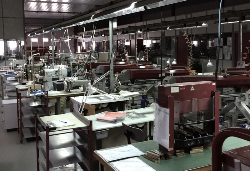Above and below: Production facilities of Sonya Kashmiri's manufacturer in Portugal.