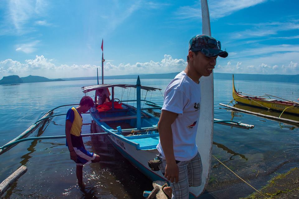 From Taal Lake Yacht Club, we rode a boat to the Secret Trail. 