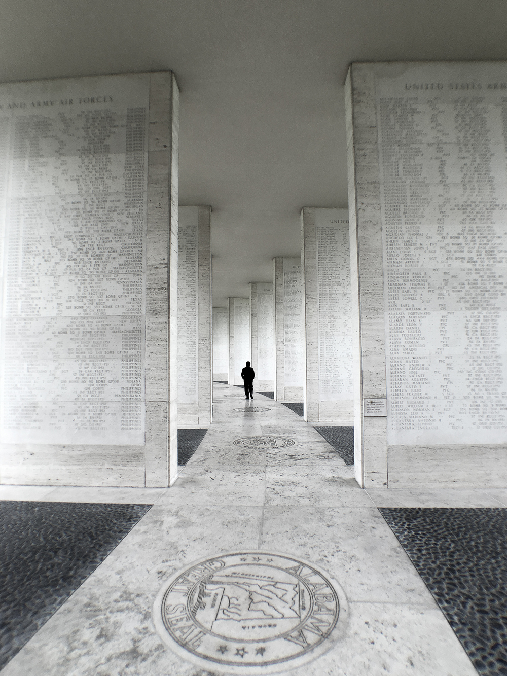 Wall of the Missing. There are about 36,000 names listed in these walls whose remains were not recovered or identified, or who were lost or buried at sea.