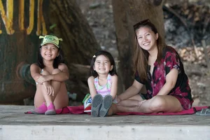 Me with my little beach bums.