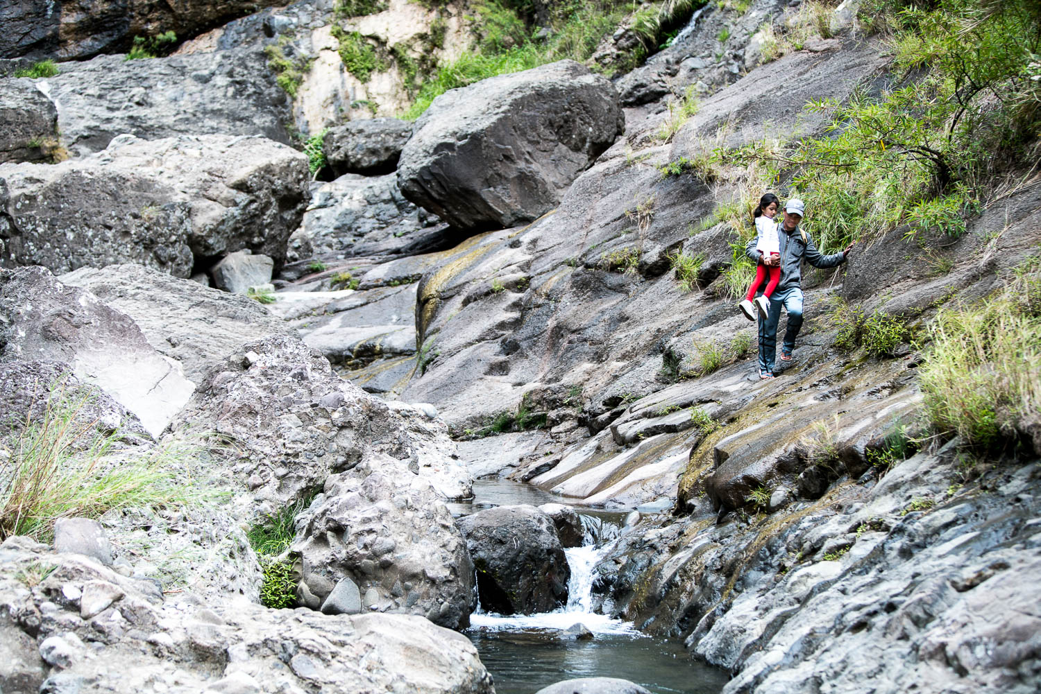 About 2/3 of our way up Pongas Falls. 5 y/o Erin walked about 90% of the way up but had to be carried by our guide when the climb got too steep or too slippery.
