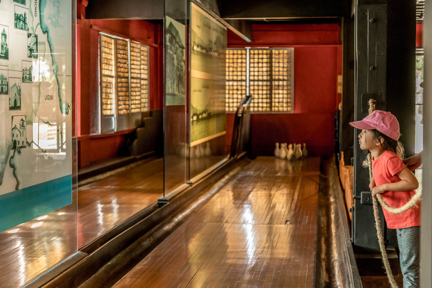 Yep, that's a bowling alley -- proof that Aguinaldo comes from a well-off family.