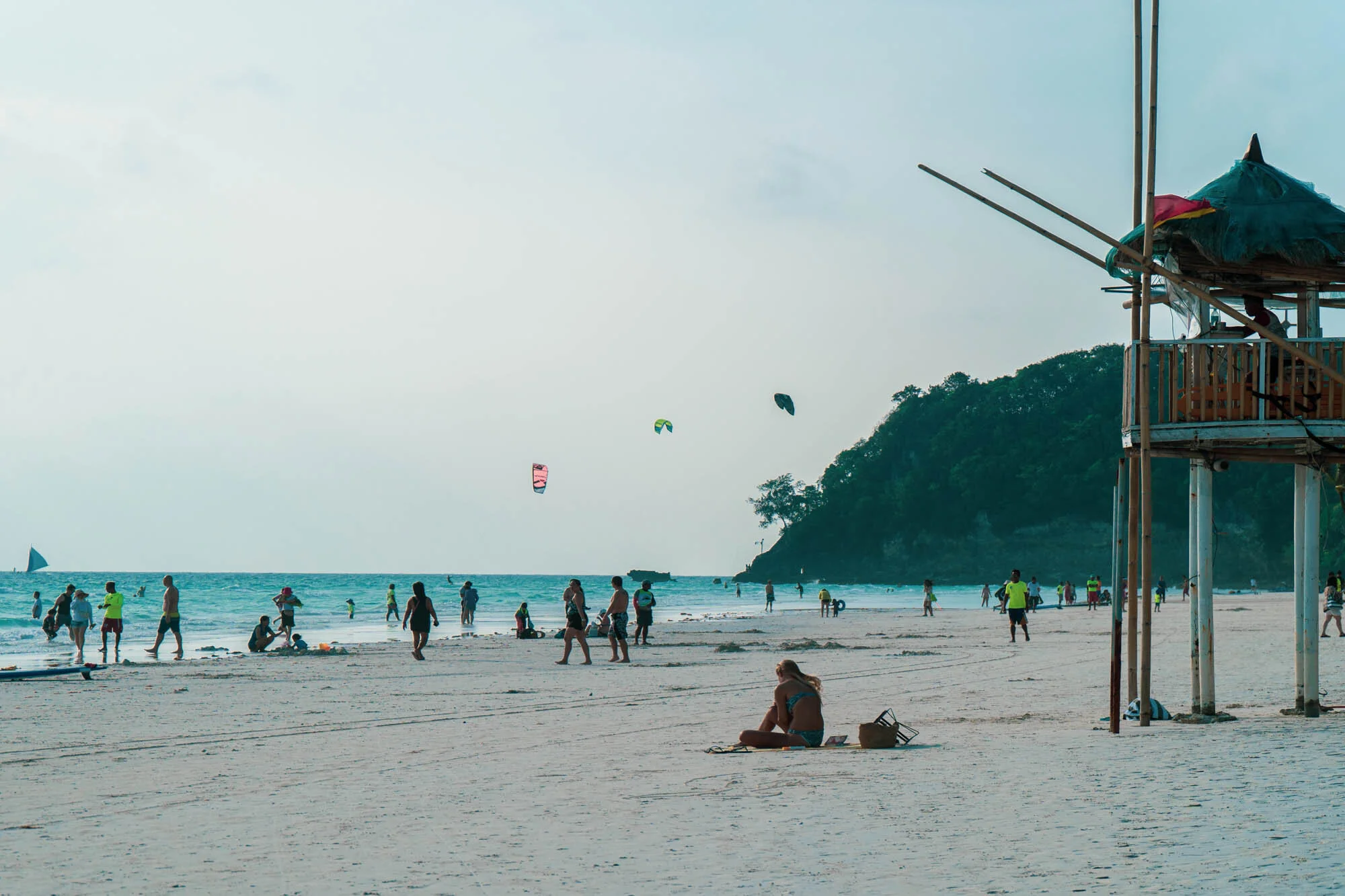 2019, White Beach. This is the designated spot for water sports in Station 1 to prevent overcrowding the beach line.